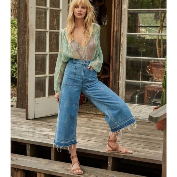 Free People Denim - Free People Dawn to Dusk High Rise Wide Leg Jeans